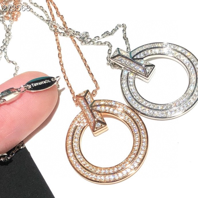 [Lumi Jewelry]T1 CIRCLE DIAMOND PAVED MEDIUM NECKLACE