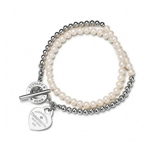 [Lumi Jewelry]RETURN TO TIF HEART TAF BEAD PEARL BRACELET