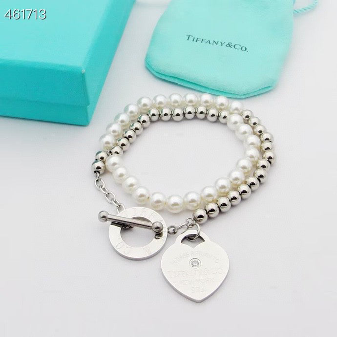 [Lumi Jewelry]RETURN TO TIF HEART TAF BEAD PEARL BRACELET