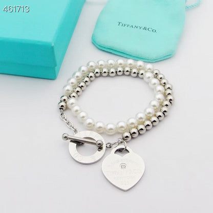 [Lumi Jewelry]RETURN TO TIF HEART TAF BEAD PEARL BRACELET