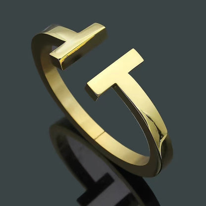 [Lumi Jewelry]T SQUARE OPEN BRACELET