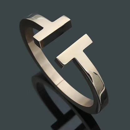 [Lumi Jewelry]T SQUARE OPEN BRACELET
