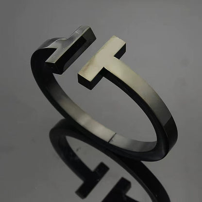 [Lumi Jewelry]T SQUARE OPEN BRACELET