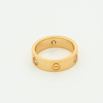 [Lumi Jewels]LOVE RING 5.5MM 3 DIAMONDS PINK GOLD