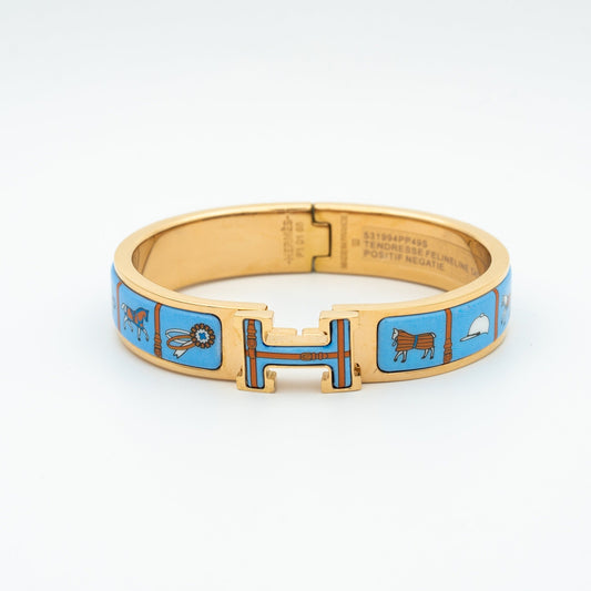 [Lumi Jewels]H PINK GOLD BRACELET BLUE CERAMIC