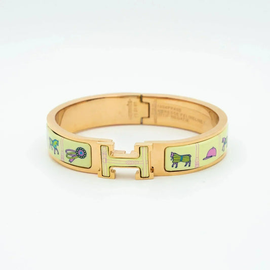 [Lumi Jewels]H PINK GOLD BRACELET CREAM CERAMIC