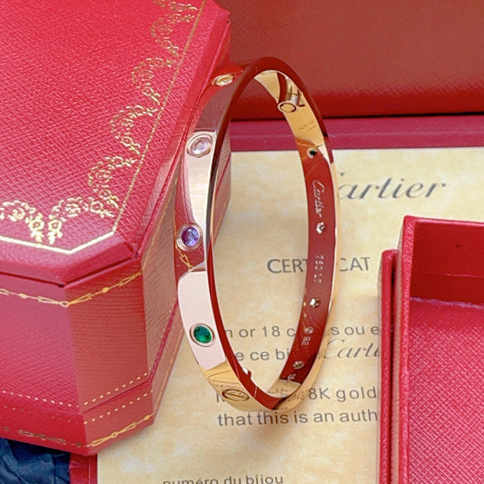 [LumiJewelry]2026 RAINBOW LOVE BRACELET 6.1MM  10 DIAMONDS