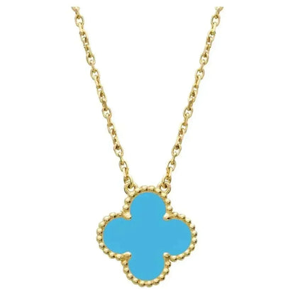 [Lumi Jewels]CLOVER 15MM VINTAGE TURQUOISE NECKLACE