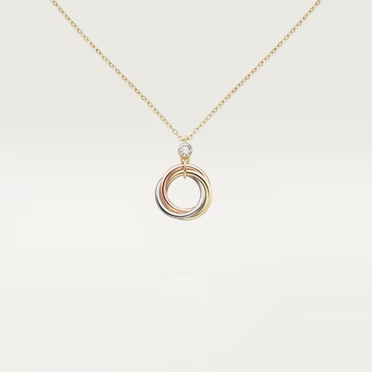 [Lumi Jewelry]TRINITY  NECKLACE 1 DIAMOND