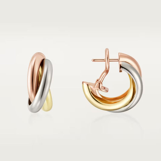 [Lumi Jewelry]TRINITY ON DIAMOND CLASSIC EARRINGS