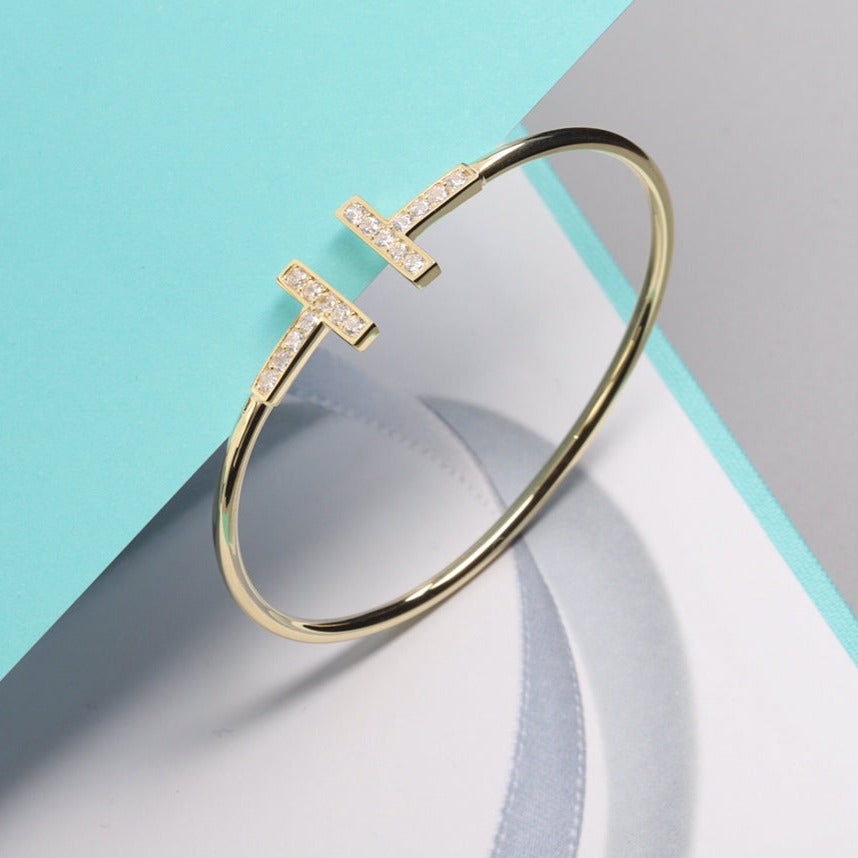 [Lumi Jewelry]T BRACELET 1.8MM GOLD DIAMOND