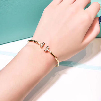 [Lumi Jewelry]T BRACELET 1.8MM GOLD DIAMOND