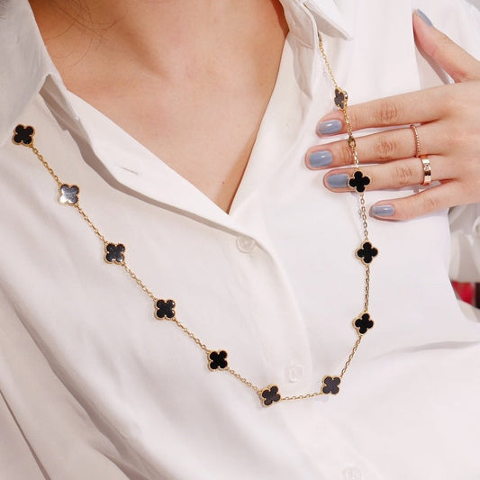 [Lumi Jewels]CLOVER 20 MOTIFS ONYX ROSE GOLD