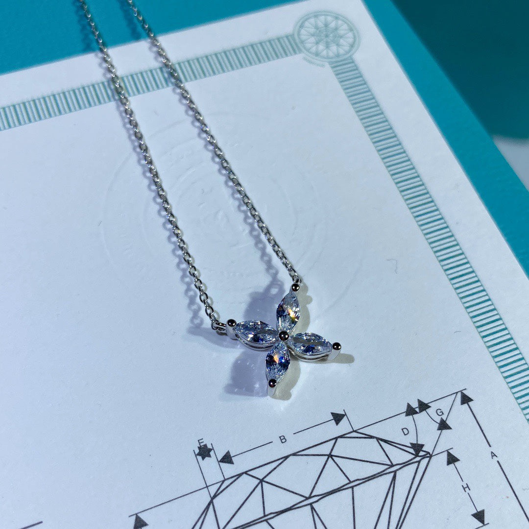 [Lumi Jewelry]PLATINUM AND DIAMOND VICTORIA PENDANT NECKLACE