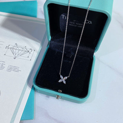 [Lumi Jewelry]PLATINUM AND DIAMOND VICTORIA PENDANT NECKLACE