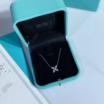[Lumi Jewelry]PLATINUM AND DIAMOND VICTORIA PENDANT NECKLACE