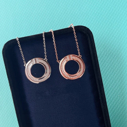 [Lumi Jewelry]DIAMOND AND MOTHER OF PEARL CIRCLE PENDANT