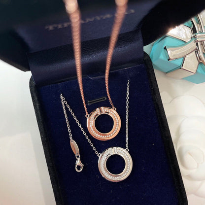 [Lumi Jewelry]DIAMOND AND MOTHER OF PEARL CIRCLE PENDANT