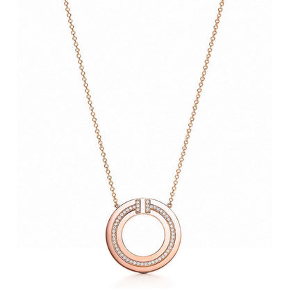 [Lumi Jewelry]DIAMOND AND MOTHER OF PEARL CIRCLE PENDANT
