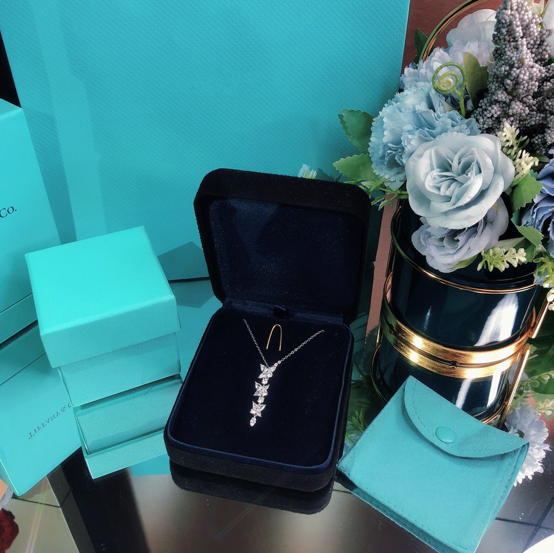[Lumi Jewelry]MIXED CLUSTER DIAMOND DROP PENDANT