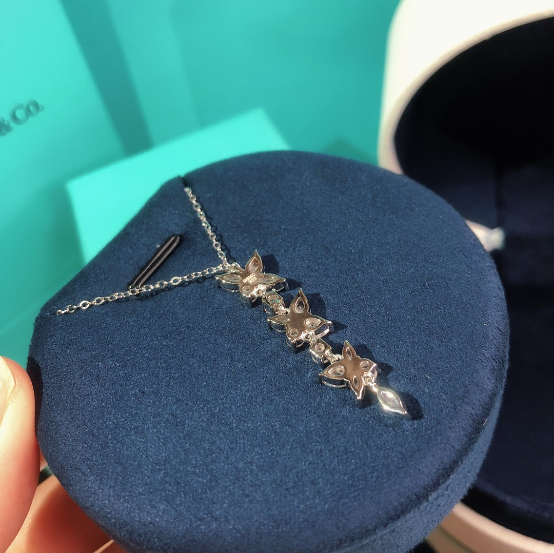 [Lumi Jewelry]MIXED CLUSTER DIAMOND DROP PENDANT