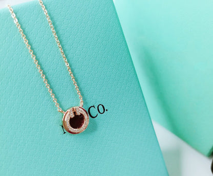 [Lumi Jewelry]DIAMOND AND MOTHER PEARL CIRCLE NECKLACE PENDANT