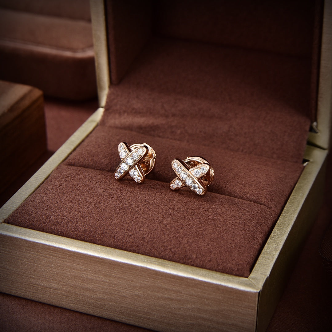 [Lumi Jewels]JEUX DE GOLD DIAMOND EARRINGS