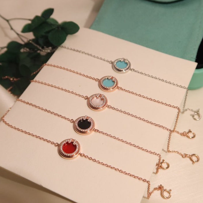 [Lumi Jewelry]DIAMOND CIRCLE PINK GOLD BRACELET