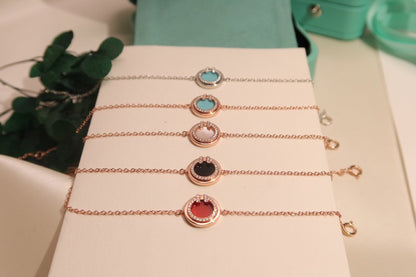 [Lumi Jewelry]DIAMOND CIRCLE PINK GOLD BRACELET