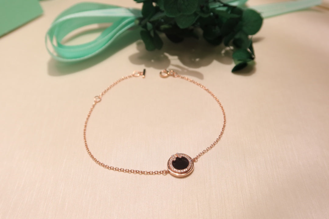 [Lumi Jewelry]DIAMOND CIRCLE PINK GOLD BRACELET