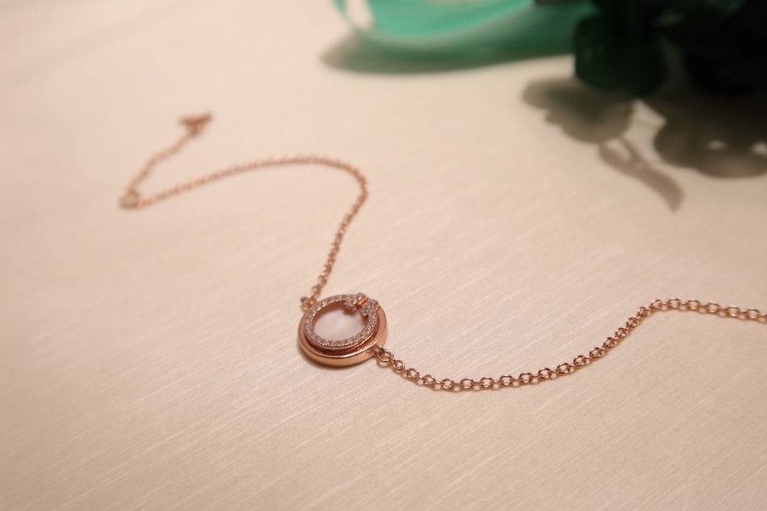[Lumi Jewelry]DIAMOND CIRCLE PINK GOLD BRACELET