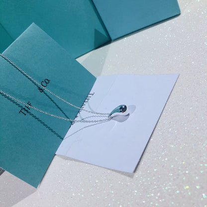 [Lumi Jewelry]ELSA PERETTI TEARDROP PENDANT STERLING SILVER NECKLACE