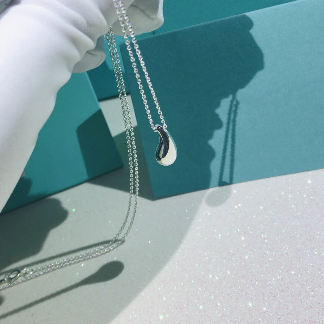 [Lumi Jewelry]ELSA PERETTI TEARDROP PENDANT STERLING SILVER NECKLACE