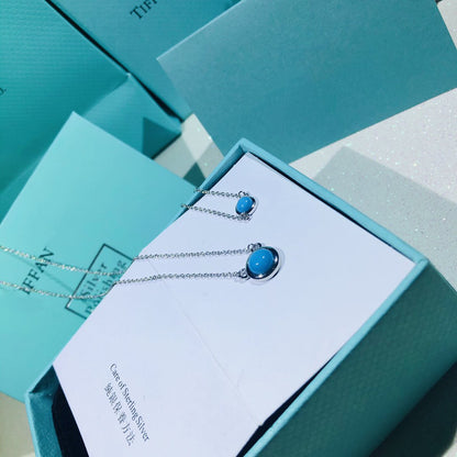 [Lumi Jewelry]YARD TURQUOISE NECKLACE SILVER