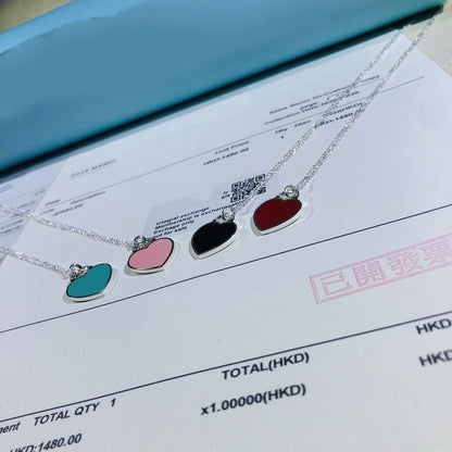 [Lumi Jewelry]SMALL HEART TAG PENDANT STERLING SILVER