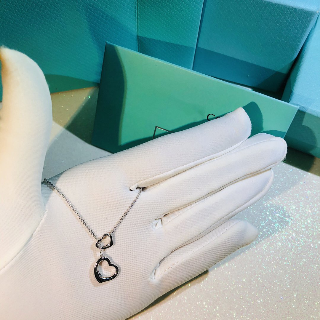[Lumi Jewelry]OPEN HEART LARIAT NECKLACE SILVER