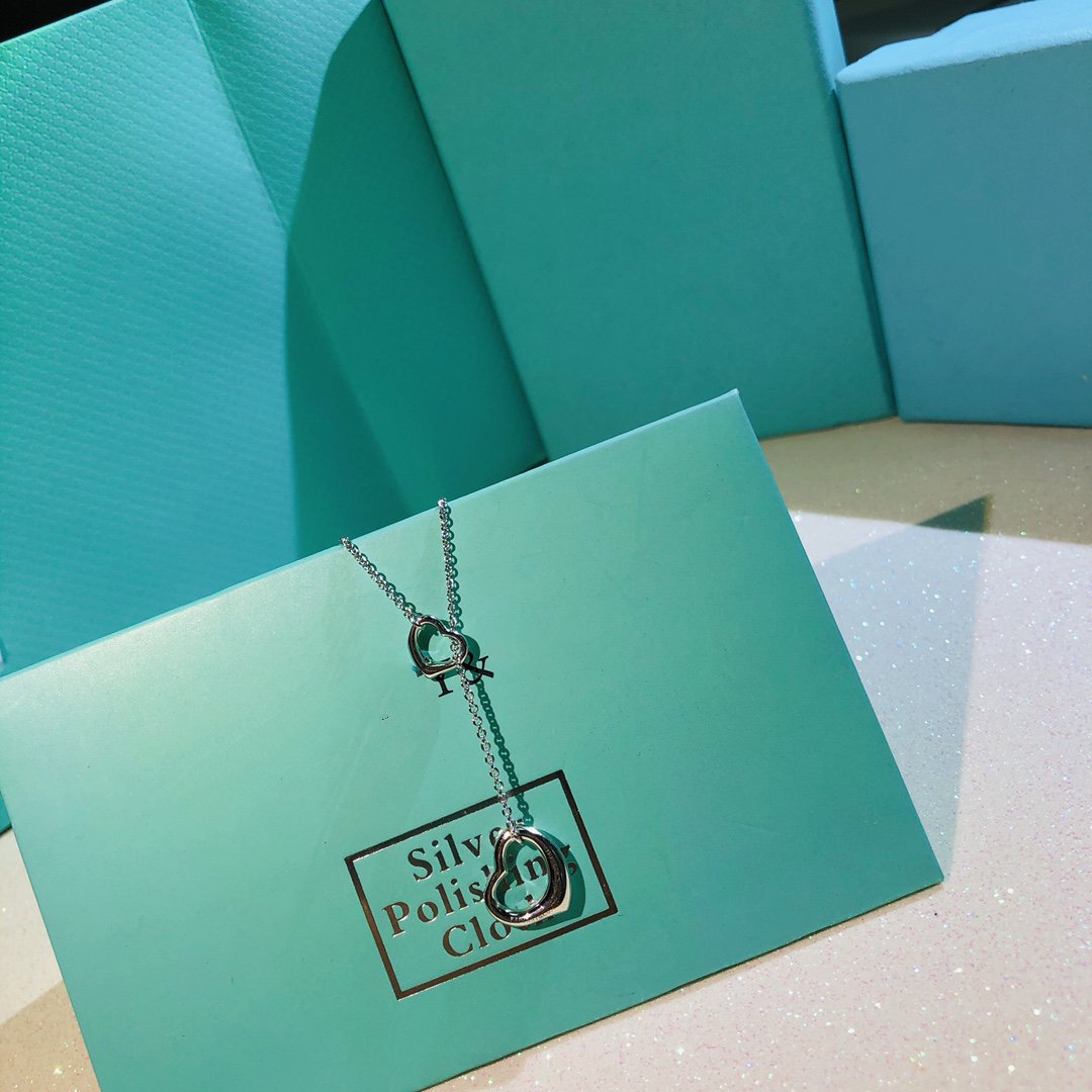 [Lumi Jewelry]OPEN HEART LARIAT NECKLACE SILVER