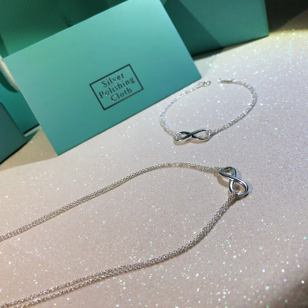 [Lumi Jewelry]SILVER INFINITY DOUBLE CHAIN NECKLACE