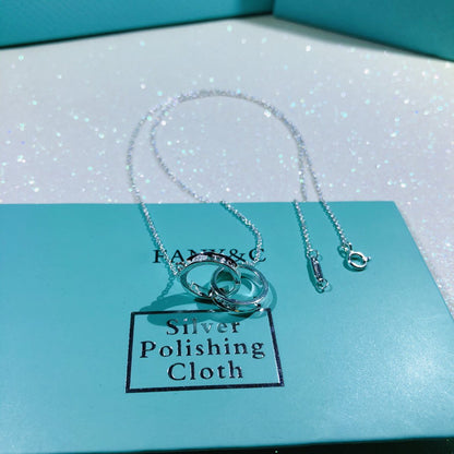 [Lumi Jewelry]INTERLOCKING CIRCLES PENDANT SMALL NECKLACE