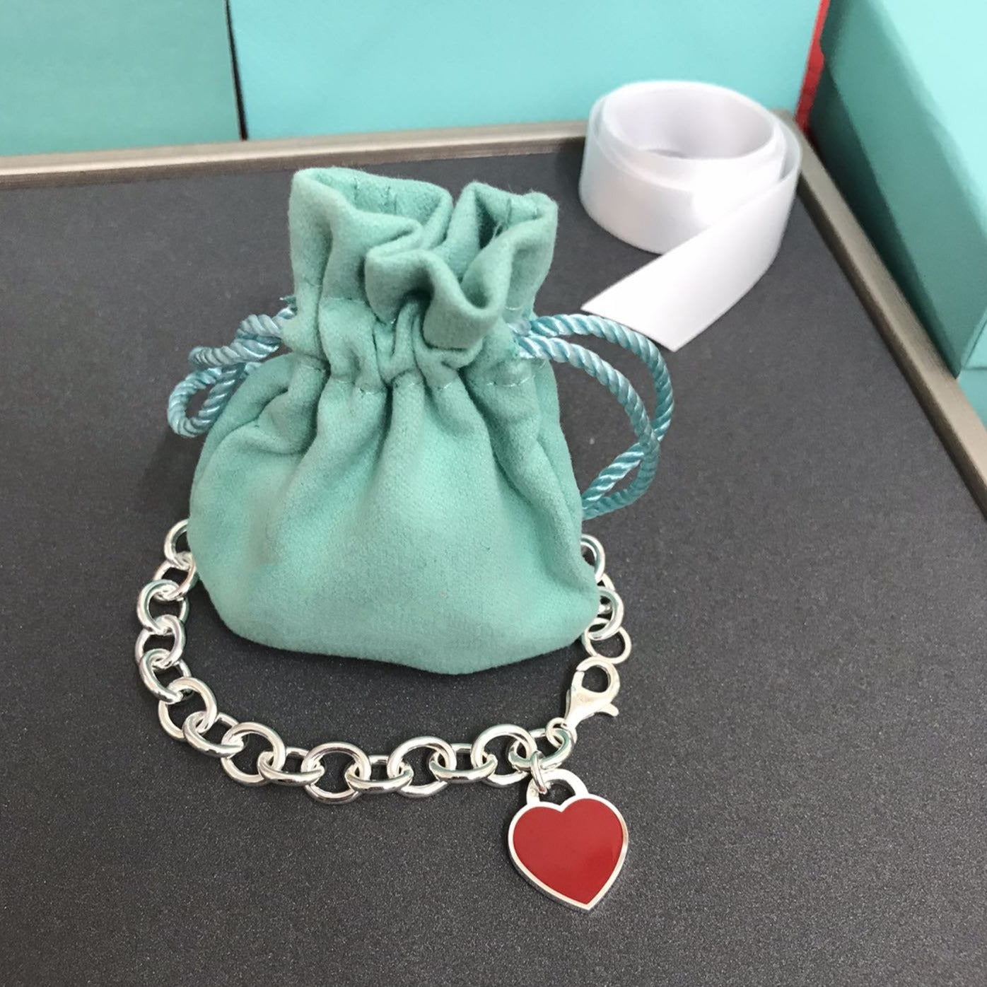 [Lumi Jewelry]HEART TAG BRACELET SILVER MEDIUM