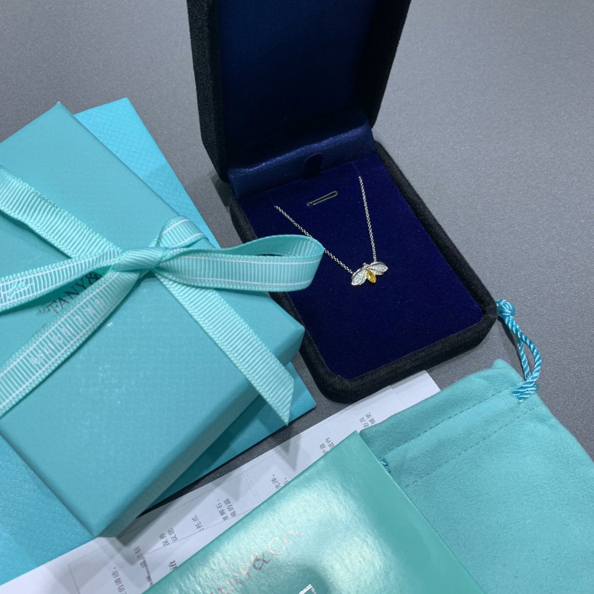 [Lumi Jewelry]PAPER FLOWERS YELLOW DIAMOND FIREFLY PENDANT
