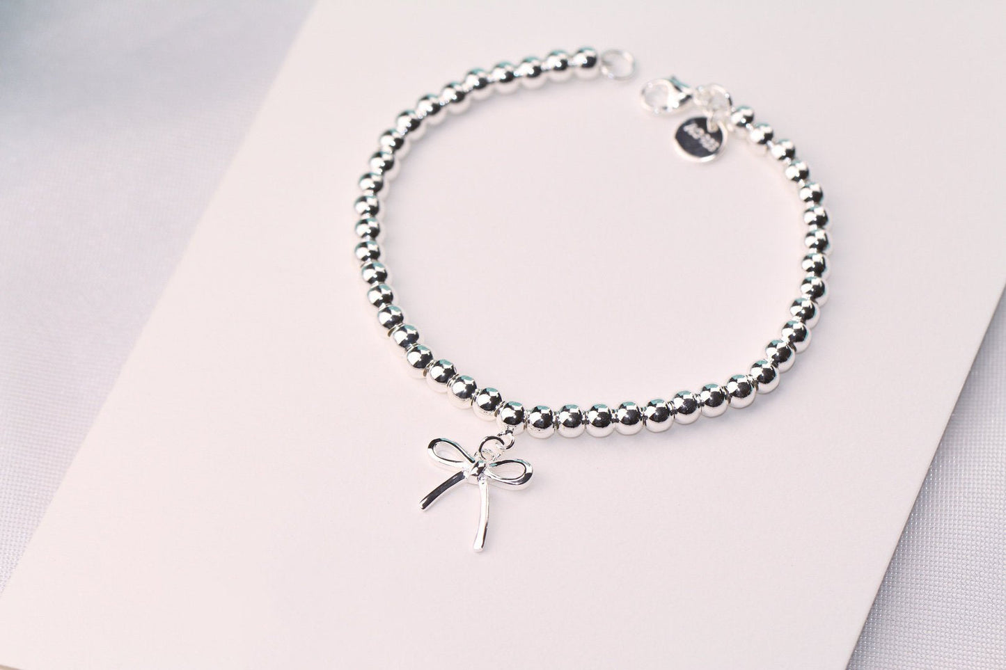 [Lumi Jewelry]STERLING SILVER BOW BEAD BRACELET