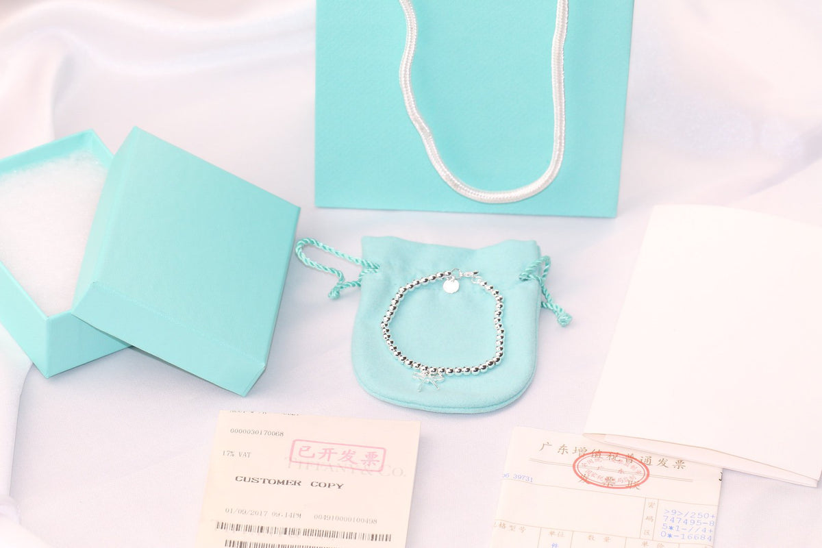 [Lumi Jewelry]STERLING SILVER BOW BEAD BRACELET