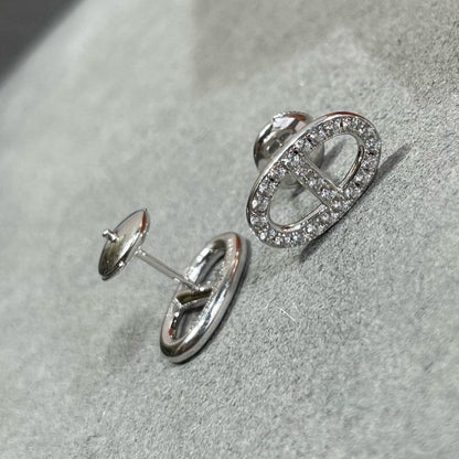 [Lumi Jewels]HM FULL DIAMOND PIG NOSE STUD EARRINGS
