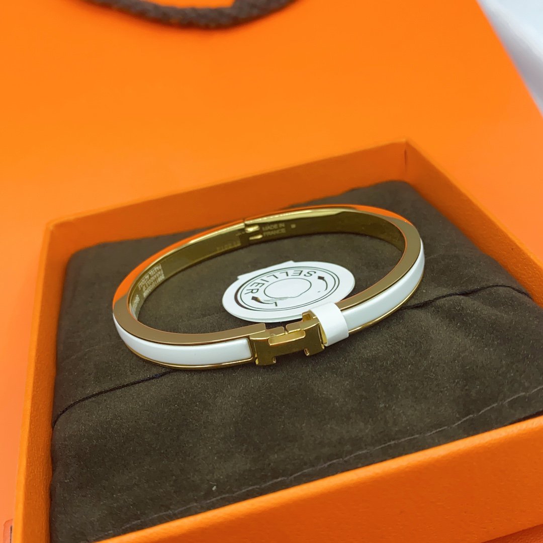 [Lumi Jewels]CLASSIC HM CLIC WHITE 8MM ENAMEL BRACELET