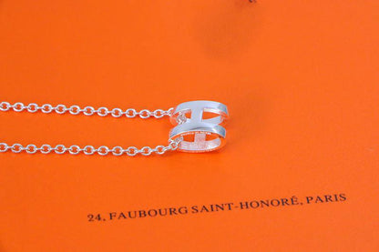[Lumi Jewels]HM NECKLACE H LETTER OVAL SERIES
