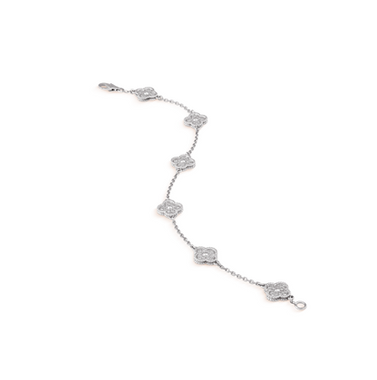[Lumi Jewels]CLOVER 6 MOTIF SILVER DIAMOND BRACELET