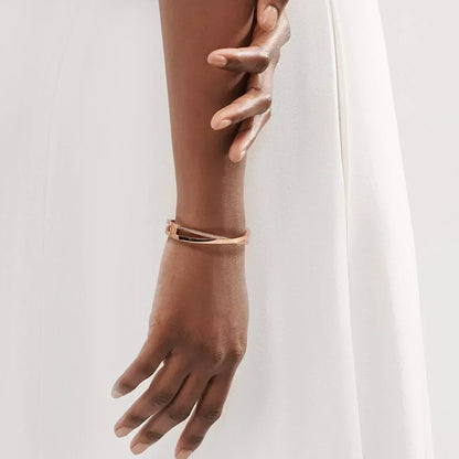 [Lumi Jewelry]NARROW HINGED BANGLEIN WITH DIAMONDS SMALL