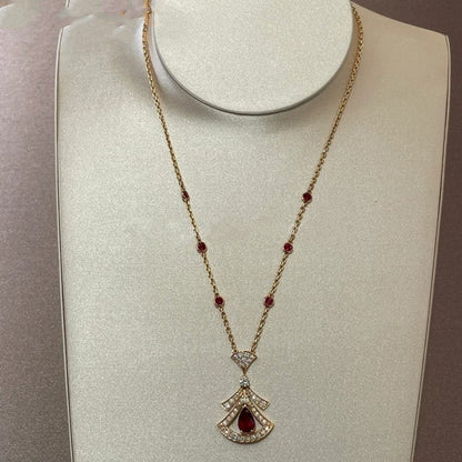 [Lumi Jewels]DREAM NECKLACE CARNELIAN DIAMOND PINK GOLD