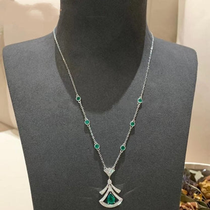[Lumi Jewels]DREAM NECKLACE MALACHITE DIAMOND SILVER